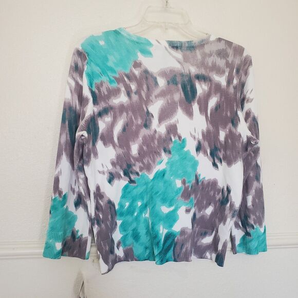 NWT INC International Concepts Women's XL Sequined Blurred Lilies Cardigan - Picture 13 of 15